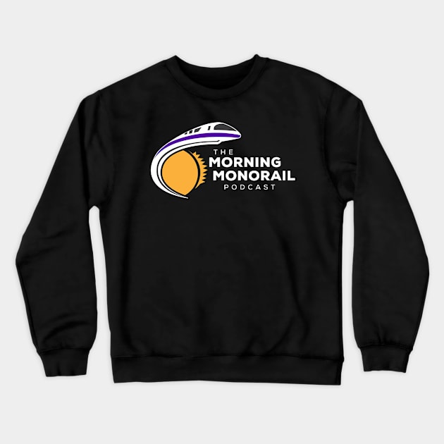 Morning Monorail Logo (White Text) Crewneck Sweatshirt by MorningMonorail